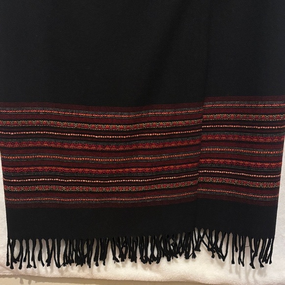 Worthington Black and Red Midi Skirt with Fringe - Picture 4 of 8